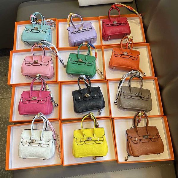 

mini bag pendant high-end mouth red bag headset car key chain