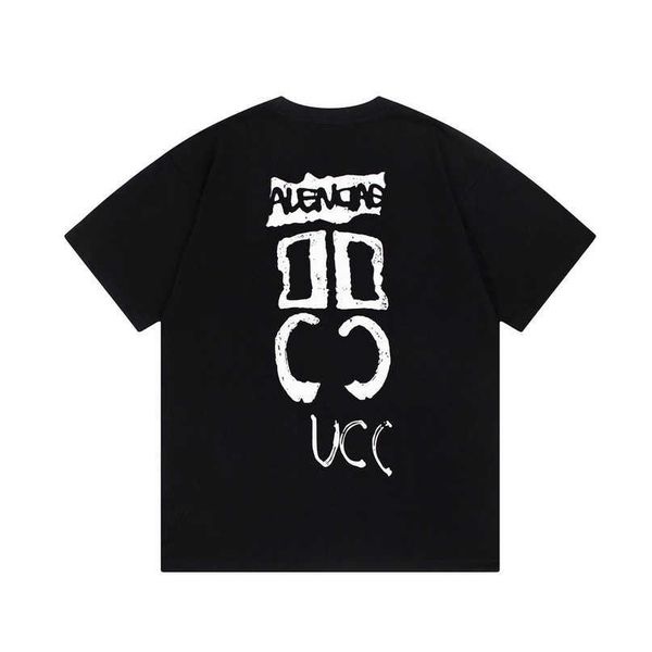 

designer new women t shirt high edition family co branded letter printed sleeve t-shirt relaxed loose fit, White;black