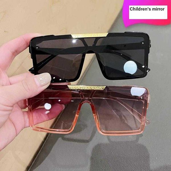 

childrens sunglasses boys trendy fashion one piece large frame glasses, Blue