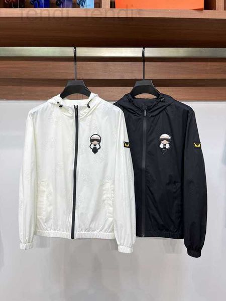 

men's jackets designer light luxury 2023 spring fashion brand new product little monster old buddha hollow out casual thin hooded jacke, Black;brown
