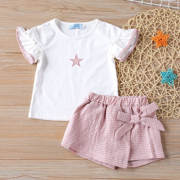 

clothing sets summer girls' set t-shirtshorts 2pcs casual set sportswear children's clothing 230410, White