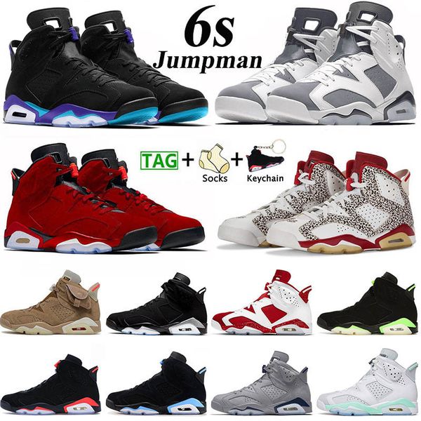 

qualitys 5a air jorda jorden 6 basketball shoes jumpman toro cool grey georgetown british khaki electric green cactus jack donda west womens, Black