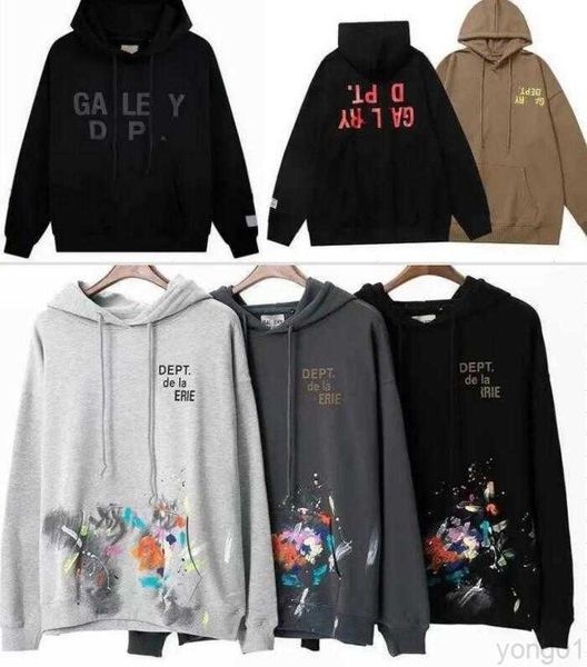 

graffiti hoody designer american mens galleryes streetwear dept hoodies sweater fashion multicolor basic double cotton womens loose long sle, Black