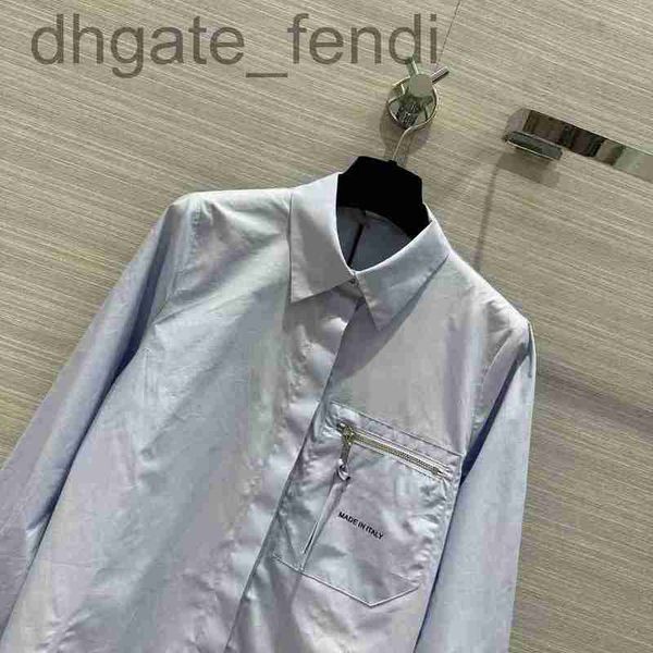 

women's blouses & shirts designermilan runway 2023 new spring summer lapel neck long sleeve designer brand same style 0226-1 1zmz, White