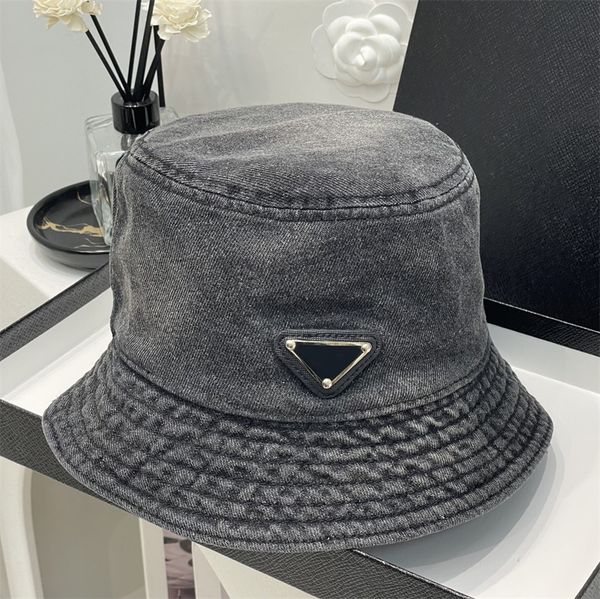 

cowboy bucket hats spring summer outdoor sports casual baseball caps fashion triangle letters designer hats luxury sunshade sunhats, Blue;gray