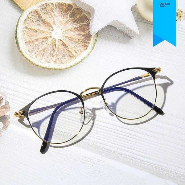 

anti blue light round frame glasses korean fashion metal simplicity plain ins