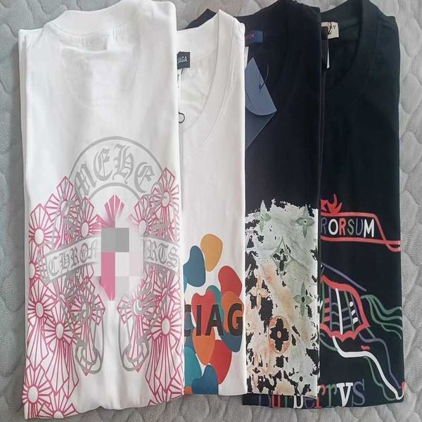 

womens designer t shirt shirt t-shirt printed couples sleeve casual loose round neck original, White