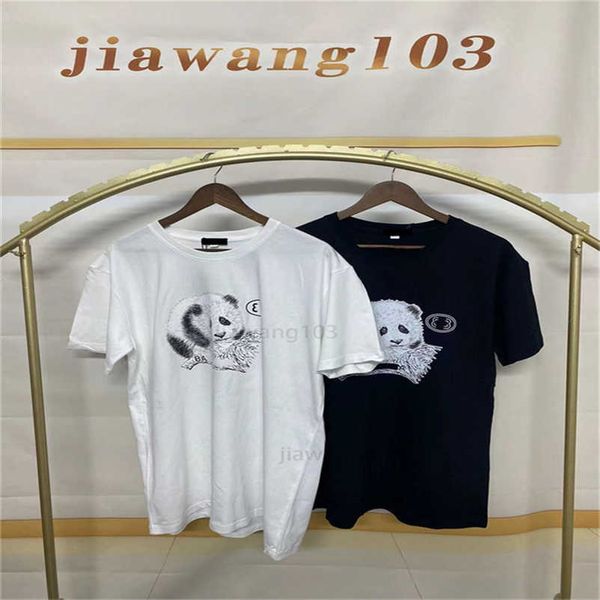 

2023 new designer womens t shirt high-end shirt selling counter exclusive panda ees male female designers loose printing station street coup, White;black