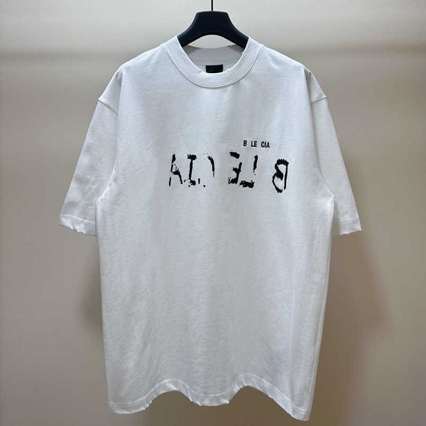 

womens designer t shirt tracksuit shirt high end version of summer trend family graffiti loose casual round neck tee, White;black