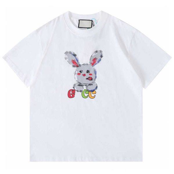 

2023 womens designer t shirt tracksuit shirt differentiate original quality version of the market chaopai classic cartoon men relaxed sleeve, White;black