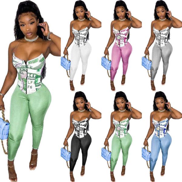 

women 2 piece pants set designer shorts outfits slim letters pattern printed strapless bra leisure sports high elasticity suit, White