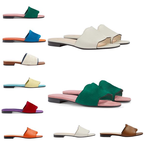 

slipper womens embroidered canvas designer slides slip on slippers girls leather genuine flat heel outside matching indoor factory direct sa, Black