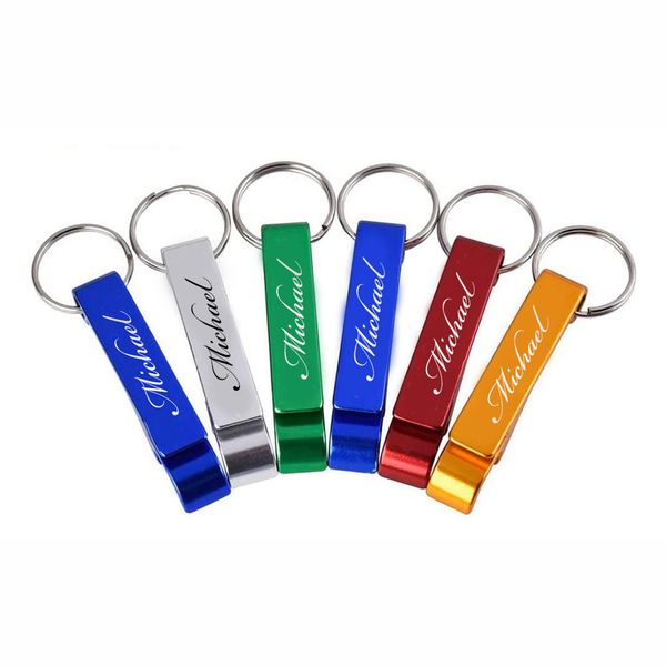 

100pcs personalized bottle opener key chain engraved wedding favors brewery l restaurant logo party private gift baptism, Black
