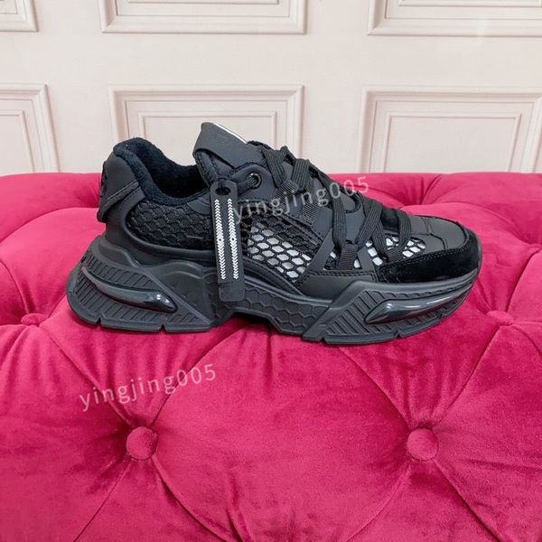 

2023r mens womens sneaker shoes brushed leather white quality runner sports lug sole casual walking, Black