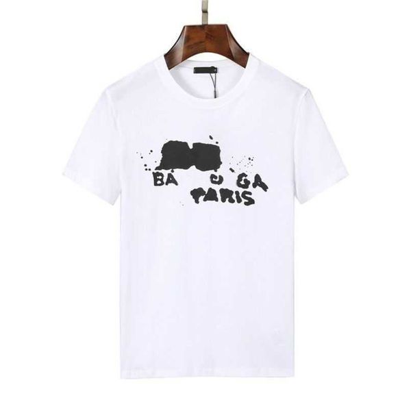 

2023 womens designer t shirt tracksuit shirt spring summer mens shirts hand-painted print pullover round neck loose couple t-shirt sleeve, White;black