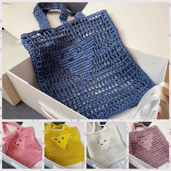 

seller fashion mesh hollow woven shopping bags straw tote bag shoulder bag 6colors