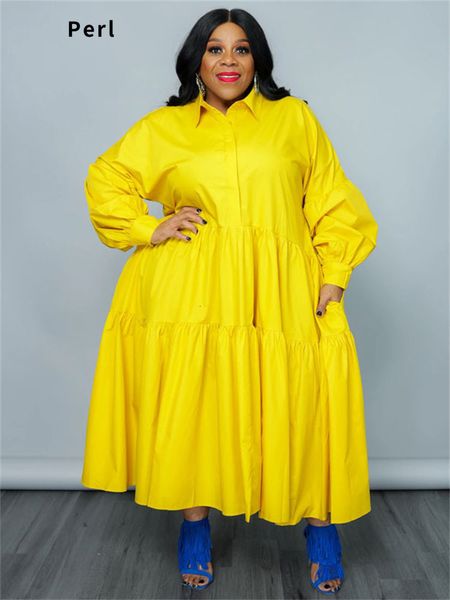 

plus size dresses perl size cake long for women clothing casual loose big swing maxi dress fashion streetwear 230410, Black