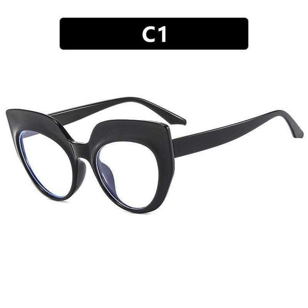 

irregular plain glasses anti blue ray cat eye frame trendy womens ins
