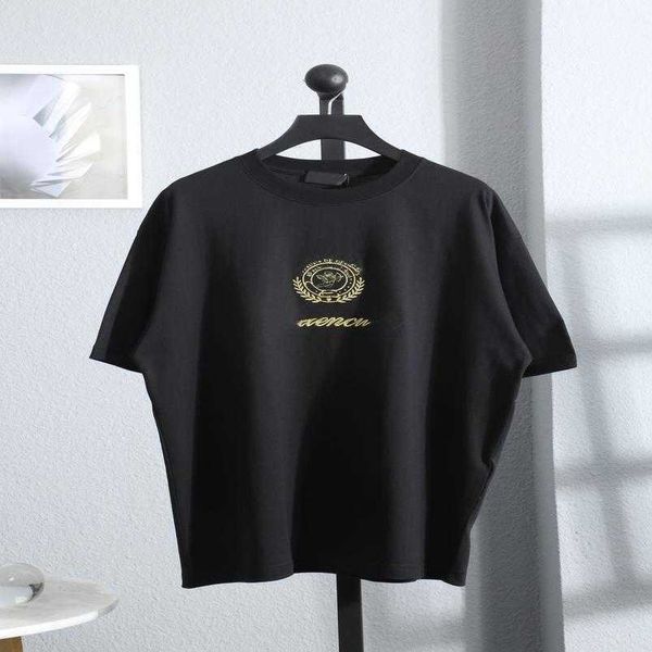 

womens designer t shirt high edition angel embroidery english letter sleeve t-shirt os shoulder loose fit for men women, White;black