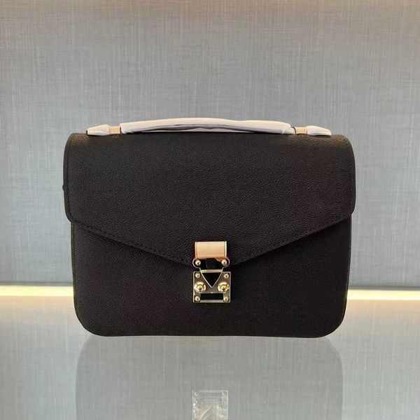 

fashionable classic one shoulder oblique cross leather handheld messenger bag casual locking sand women's