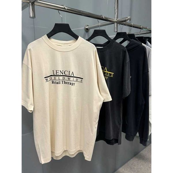 

2023 womens designer t shirt tracksuit shirt {straight} high edition family therapy letter print loose round neck casual sleeve, White;black