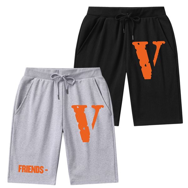 

2023 summer vlones men's pants brand shorts pants vlone sweat friends terry casual spring summer elastic trousers for men and women sho, Black