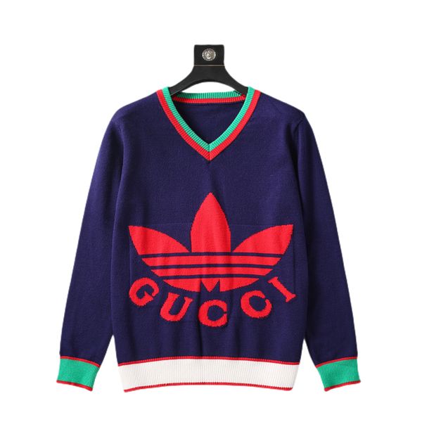 

men's and women's designer sweater pullover men's long-sleeved sweater hoodie casual trend clover letter men's clothing, White;black