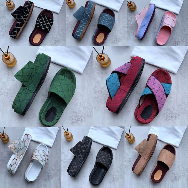 

designer style slipper womens sandles pool pillow mule platform slides light blue sandal for woman real leather summer street beautiful dres, Black