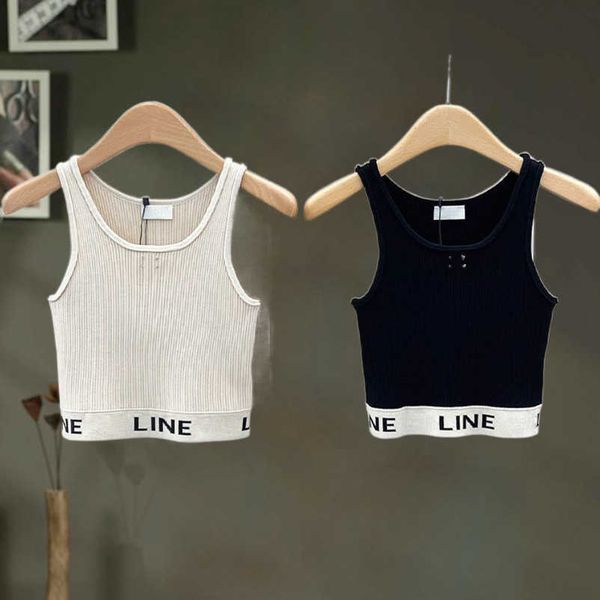 

2023 new designer womens t shirt high-end korean summer 2023 letter shirt sleeveless tank top, White
