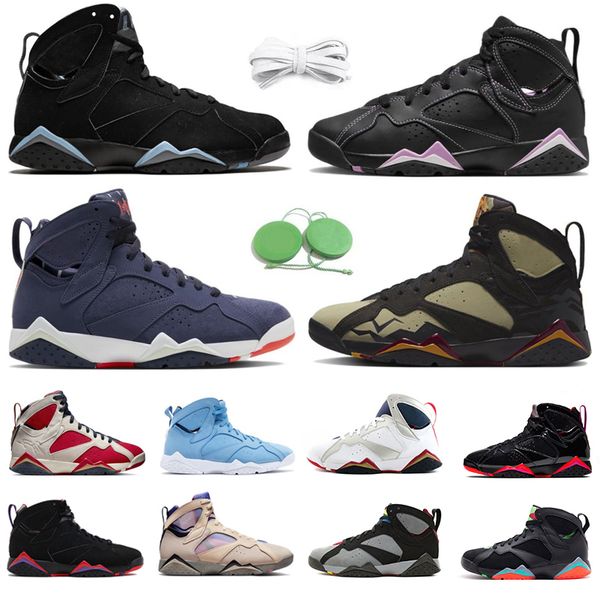 

jumpman 7 7s mens basketball shoes barely grape chambray afrobeats quai 54 sapphire olive pantone bordeaux cardinal raptors men trainers spo, Black