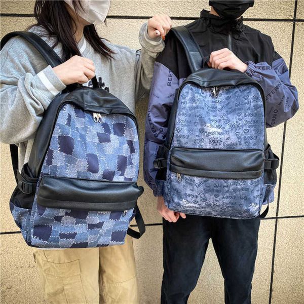 

fashion cool ins popular backpack women's bag men's korean version high capacity student schoolbag women's travel backpack
