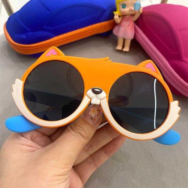 

squirrel polarized kids sunglasses male and female baby silicone sun glasses kid, Blue