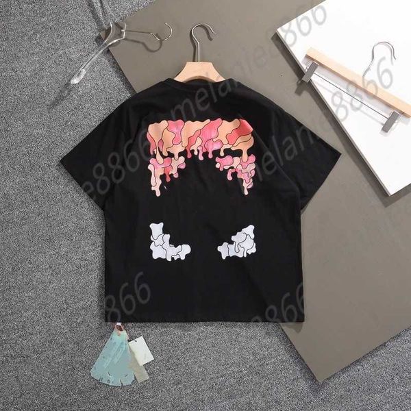 

summer new fashion men's t-shirts short sleeve style melting color arrow print and women's cotton t-shirt, White;black