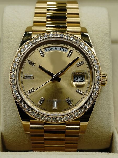 

box papers high-quality watch new perpetual day-date 228348rbr men's watch in gold, 40mm bracelet mechanical automatic men watches wate, Slivery;brown