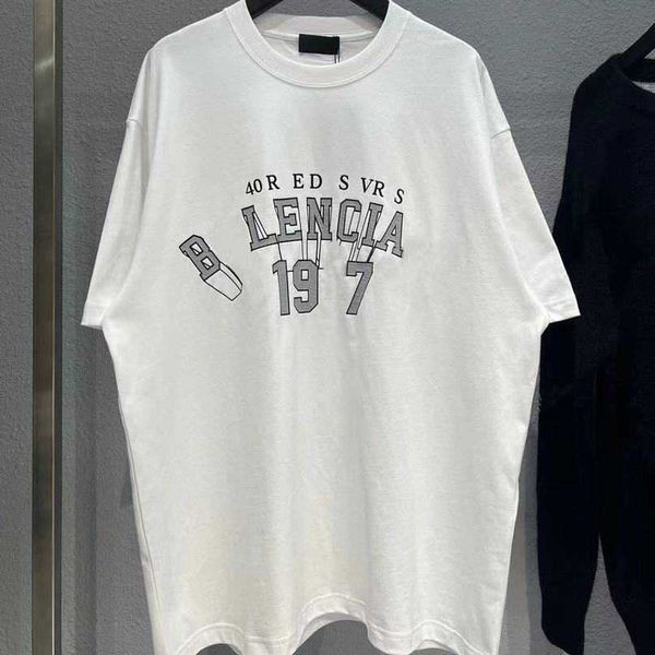 

designer new women t shirt shirt version differentiates market personality house printed sleeve loose tee, White;black