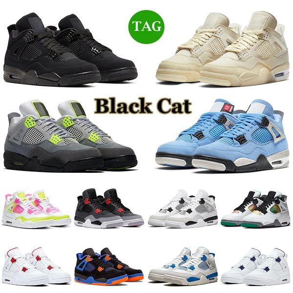 

2023 athletic shoes basketball jumpman 4s men women black cat unveristy blue rend thunder pine green sail pn dust purple metallic white oreo, White;red