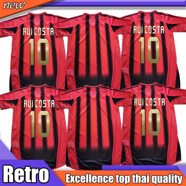 

2004 2005 retro nesta ac inzaghi soccer jerseys 04 05 home red black milan classic vintage football shirts shevchenko pirlo kaka maldini pir, Black;yellow