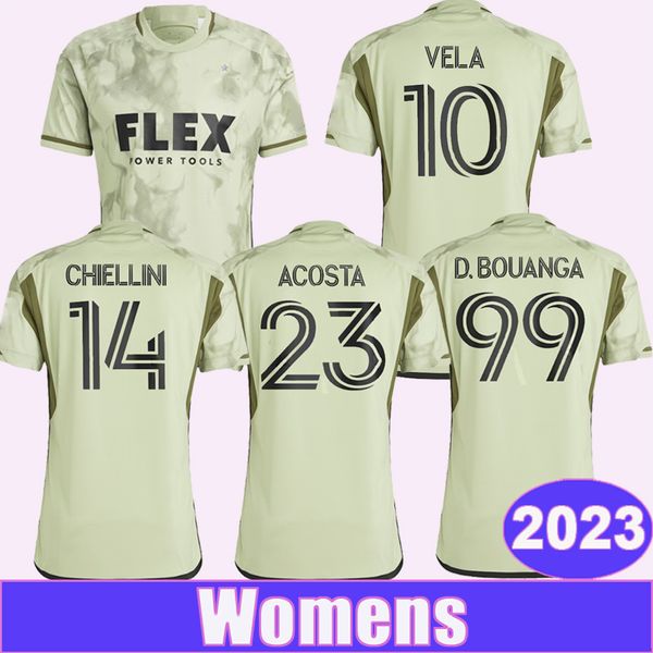 

2023 los angeles fc womens soccer jerseys ginella chiellini acosta vela d.bouanga away football shirt short sleeve uniforms, Black;yellow