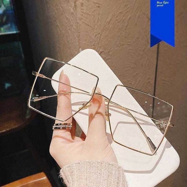

metal polygon irregular plain glasses large frame trendy korean style