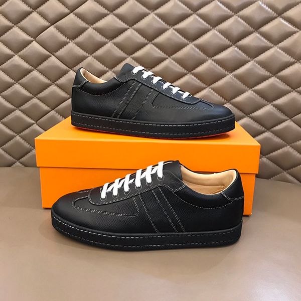 

fashion luxury casuals shoes men depart thick bottom running sneaker italy trendy elastic band low leather designer breathable casual athlet, Black