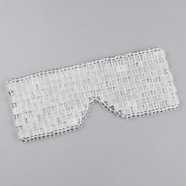 

natural white crystal eyepatch sleeping mask eye massage for dark circles therapy deep sleep beads tools care stone face beauty tool