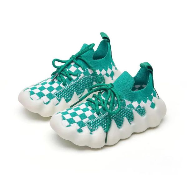 

athletic baby shoes canvas sneakers kids footwear through the net ocs coconut summer plaid boys girls breathable flying e3724, Black