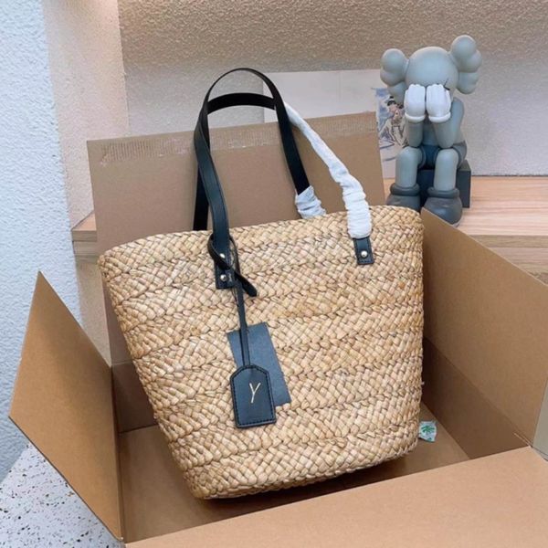 

Crochet Beach Bags straw designer bag tote bag woman handbag Summer Shopping Totes Purses TOP 2023, New black(y l0g0)
