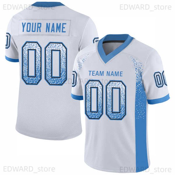 

diy tees polos fashion white series customized football jersey personlized print and sew football v-neck athletic t-shirts t230411, Black