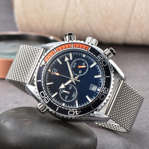 

omeg stainless steel wrist watches for men 2023 new mens watches all dial work quartz watchs luxury brand clock men fashion gy14, Slivery;golden