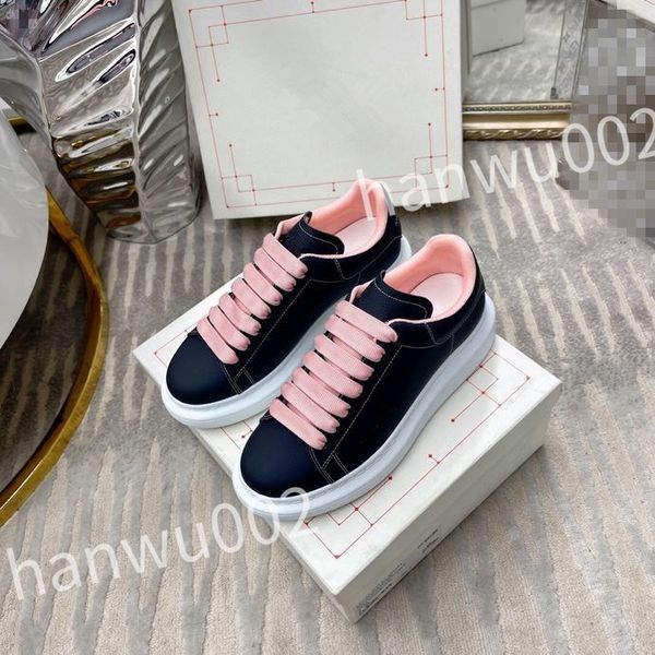 

2023 luxury casual sneakers men women shoes genuine designer shoes leather trainer fashion sports platform, Black