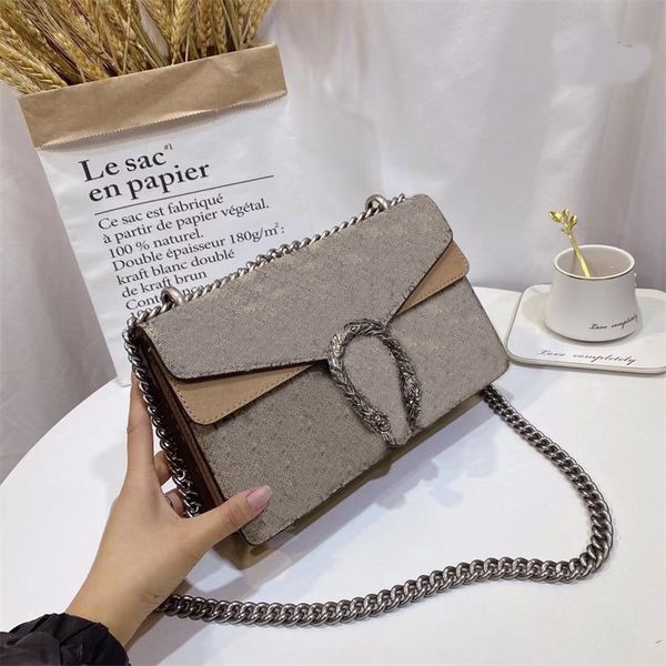 

vintage designer bags letters decoration shoulder bag cross body adjusted plated silver metal chain starched canvas lining cosmetic bag attr
