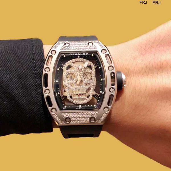 

designer watches richads milles richads skull male miller multifunctional hollow mechanical female rm011 frj uf9s, Slivery;golden