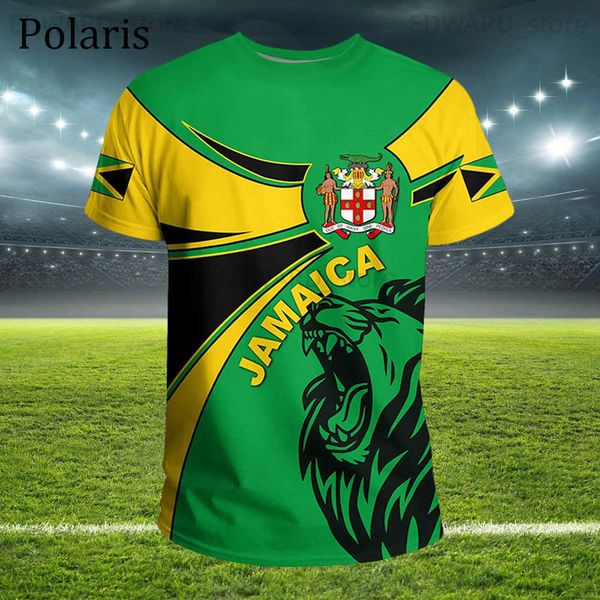 

diy tees polos jamaica flag t shirt for men football jersey national emblem tees soccer team clothing t230411, Black