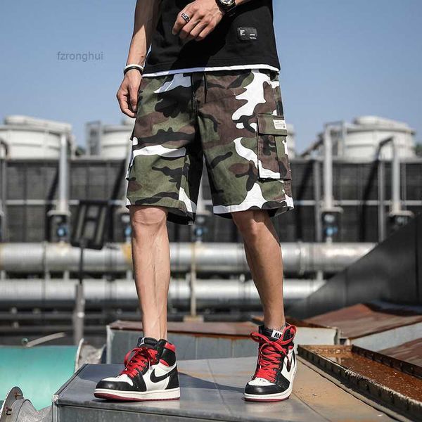 

men's shorts corteiz straight oversized quarter pants summer trendy brand camouflage youth casual sports shorts 4 lsu5, White;black
